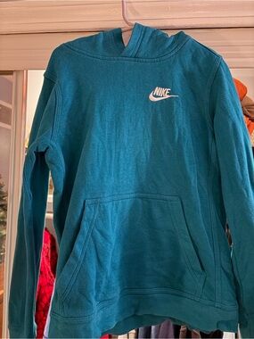 Nike Teal Pullover Hoodie with White Swoosh